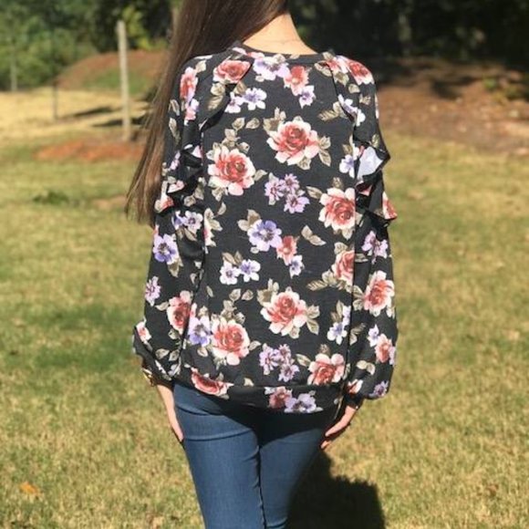 Floral Ruffle Top - Picture 2 of 5